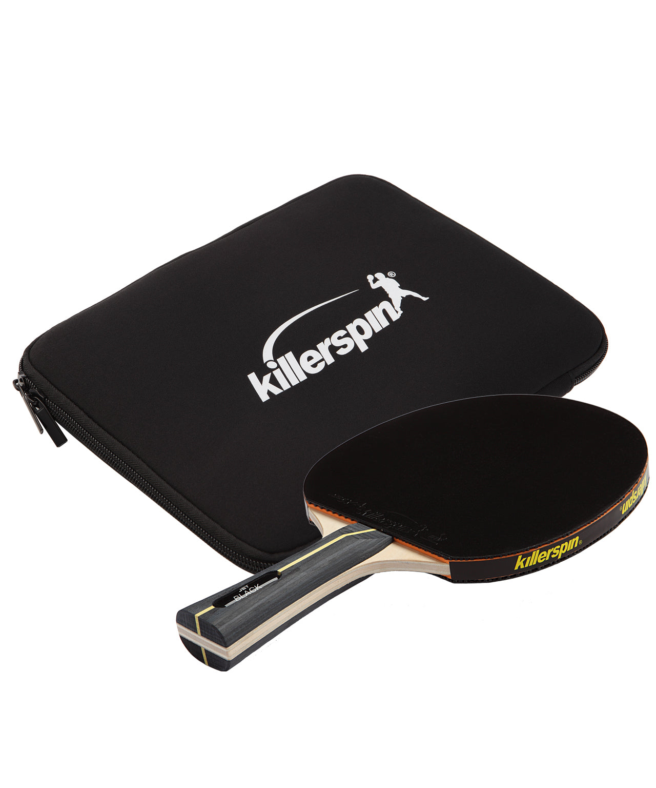 JET BLACK COMBO Killerspin Jet Black Combo Ping Pong Paddle Table Tennis Paddle Case