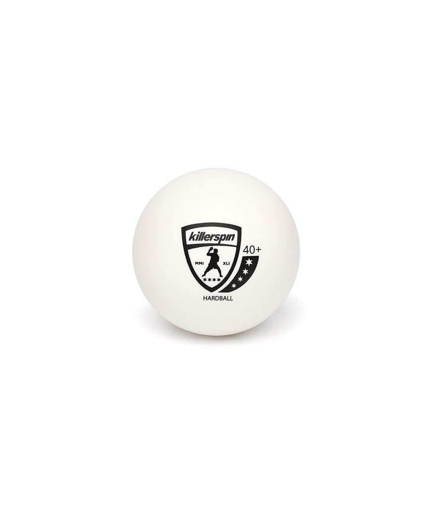 Killerspin 4 Star Hardball 40+ White Ping Pong Balls - Logo