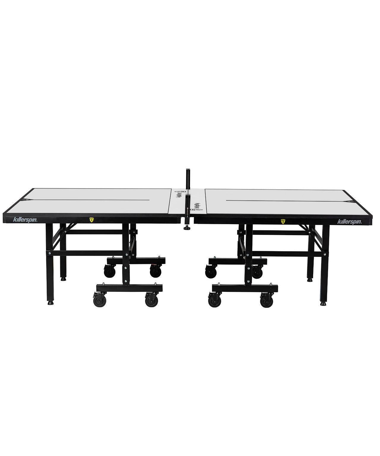 Killerspin Indoor Ping Pong Table UnPlugNPlay415 Max Vanilla Black frame White top model 2020 - side angle