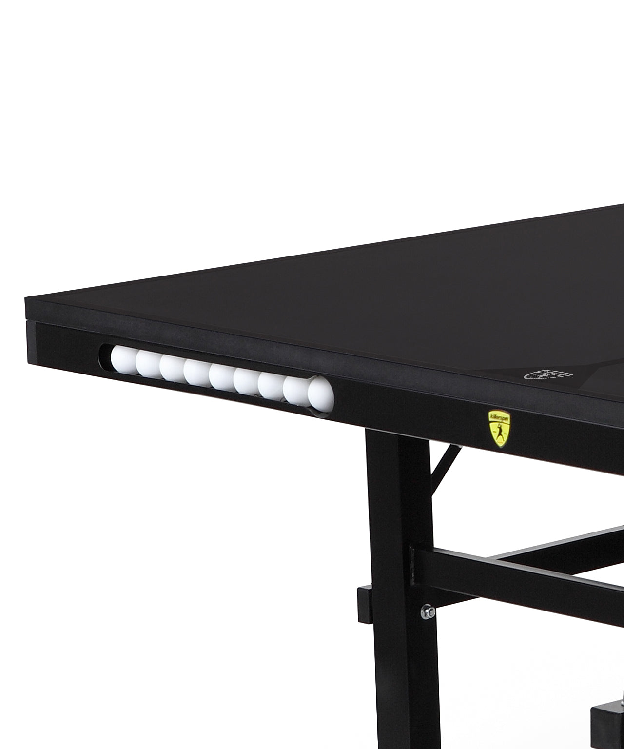 Killerspin Indoor Ping Pong Table UnPlugNPlay415 Max DeepChocolate Black frame Black top model 2020 - ball pocket
