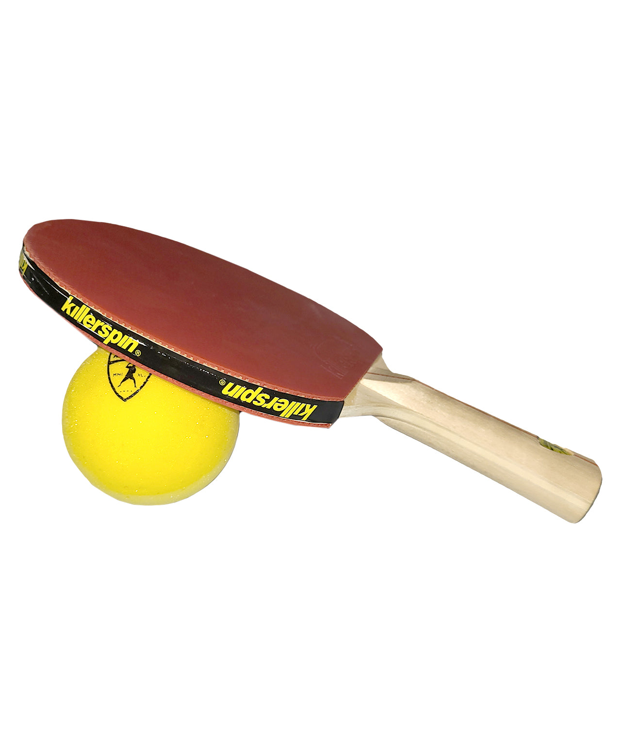Killerspin No Noise Table Tennis Rubber Balls - Paddle and ball