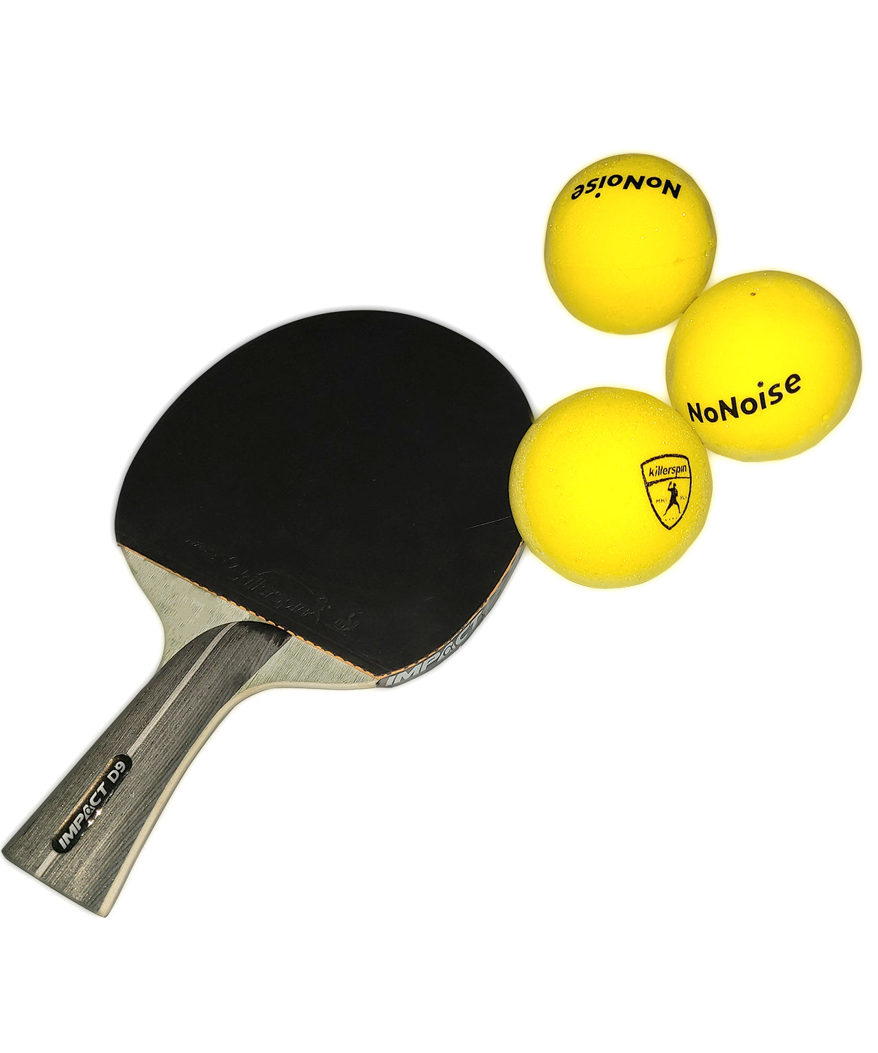 Killerspin No Noise Table Tennis Rubber Balls - Paddle and Balls